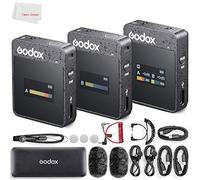 Godox MoveLink M2 II Microphone, Wireless Lavalier Mic, Compatible DSLR Cameras, Camcorders, Smartphones for photography, Vlog, Filmmaking, Interviewer, with 2 Transmitter 1 Receiver (MovieLink M2 II)