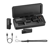 GODOX MoveLink Mini LT Microphone sans Fil(2TX+1RX), Portée de 100 m, Micro de Laval sans Fil 2.4G à Réduction de Bruit, Portée de 100m, Compatible avec iOS et Caméra, pour Tournage Vidéo