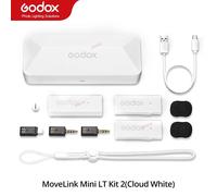 Godox Movelink Mini Lt Uc Microphone Sans Fil 2.4Ghz Émetteur Récepteur Micro Lavalier Pour Iphone Type-C Smartphone Appareil Photo Reflex Numérique.Lt Kit2 White.