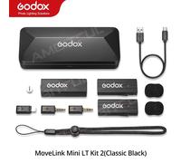 Godox Movelink Mini Lt Uc Microphone Sans Fil 2.4Ghz Émetteur Récepteur Micro Lavalier Pour Iphone Type-C Smartphone Appareil Photo Reflex Numérique.Lt Kit2 Black.