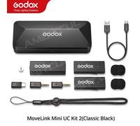 Godox Movelink Mini Lt Uc Microphone Sans Fil 2.4Ghz Émetteur Récepteur Micro Lavalier Pour Iphone Type-C Smartphone Appareil Photo Reflex Numérique.Uc Kit2 Black.