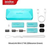 Godox Movelink Mini Lt Uc Microphone Sans Fil 2.4Ghz Émetteur Récepteur Micro Lavalier Pour Iphone Type-C Smartphone Appareil Photo Reflex Numérique.Lt Kit2 Green.