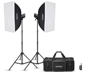 GODOX MS300V-F Kit de 2 Flash de Studio (avec Supports, Softbox et Sa