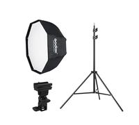 Godox Photo Studio Boîte à lumière octogonale portable 80 cm, support d'éclairage de 190 cm avec support de griffe pour flash Speelidte