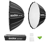 Godox QR-P120T 120 cm/47,2 Pouces Boîte à lumière parabolique, boîtes à lumière à Montage Bowens, diffuseur de lumière à dégagement Rapide pour Le Streaming en Direct dans de Petits endroits