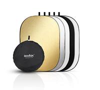 Godox Réflecteur de lumière pliable pour photographie de 150 x 200 cm, diffuseur multi-disques ovale 5 en 1 avec sac de transport - Or, argent, noir, blanc, translucide pour éclairage extérieur de