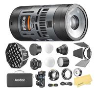 Godox RS60R Kit Monobloc LED RGB 2K avec Contrôle Bluetooth et DMX,CCT 1800K-10000K,IRC/TLCI 95+,Entrée USB-C 60W,14 Modes D'effets,Design Compact pour Studio Créatif,Photographie,éclairage sur Site