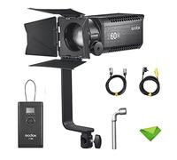 Godox S60 Bi 77W Focus Bi-Color LED Video Light with Barn Door, Cct 2800-6500K Cri ≥96 Tlci ≥97, 8 FX Effets Light, App / 2.4G Contrôle sans Fil/DMX pour L'Interview