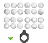 Godox SA-09 Kit de Gobos pour Accessoire de Projection BFP et Accessoire Spot LED Godox BLP, incluant Un Porte-GOBO et Un Jeu de gobos Ronds.