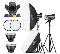 Godox SK400II Kit Stroboscopes de Studio avec Support de lumière softbox réflecteur de Porte de Grange pour Les enregistrements en Studio, l'emplacement vidéo et la Photographie de Portrait