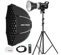 Godox SL60II-D Kit de lumière vidéo LED continue, boîte à lumière carrée, support lumineux, télécommande et grille en nid d'abeille pour enregistrement vidéo en studio, films, podcast