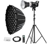 Godox SL60II-D LED Video Light 70W Continuous Light Kit with Bowens Mount with APP&Remote Control + PS60 Round softbox with Honeycomb Grid, Light Stand