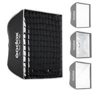 Godox Softbox Carrée 60 x 60 cm (24"x24") avec Monture Bowens, UL-BOX-60 24"/60cm Pliable à Déploiement Rapide, Grille et Diffuseur, Compatible Godox/SMALLRIG/Neewer/Aputure