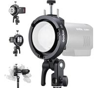 Godox Support de flash universel S3 avec fixation Bowens - Compact, portable, réglage de l'angle de ± 90°, montage sûr pour flash V1/V860II/TT350/AD200/AD300, convient aux boîtes souples jusqu'à 120