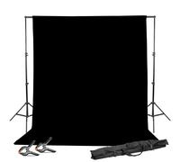 Godox - Support de fond 2.6 m x 3 m + Fond papier Noir 1,36 x 11 m + 2 pinces