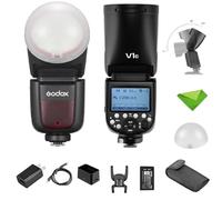Godox V1 C avec Dôme Diffuseur (Godox AK-R11) Flash à Tête Ronde pour Canon, 76Ws 2.4G TTL 1/8000 HSS Lampe Flash Speedlite, Recyclage en 1,5s, Lumière Pilote LED, Lampe Pilote LED à 10 Niveaux