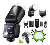 Godox V1 Mid C V1mid avec Dôme Diffuseur (Godox AK-R11) Flash TTL à Tête Ronde pour Canon, HSS 2.4GHz 1/8000s, Temps de Recyclage 1,7s, 650 Éclairs à Pleine Puissance, Écran Tactile Couleur.