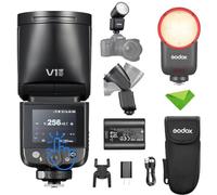 Godox V1 mid C V1midC TTL Flash pour Canon, mini flash à tête ronde avec écran tactile, temps de recyclage de 1,7 s, 650 éclairs à pleine puissance, lampe pilote LED de 2 W, synchronisation haute vite