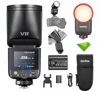 Godox V1 Mid F V1midF TTL Flash pour Fujifilm, Mini Flash à tête Ronde avec écran Tactile, Temps de Recyclage de 1,7 s, Environ 650 déclenchements à Pleine Puissance, Lampe Pilote LED de 2 W