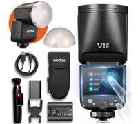 Godox V1 MID N Flash pour appareil photo Nikon avec diffuseur AK-R11, Speedlite 55 Ws, optique 24 mm, flash 650+, TTL/HSS 1/8000s, flash de voyage V1MID pour Z6III Z8 Z5 Z50II Z50 Zfc Z6II Z30 Z6