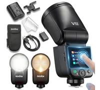 Godox V1 Mid N Flash pour Nikon, Speedlite à tête Ronde 55Ws, Optique 24mm, 650+ éclairs, TTL/HSS 1/8000s, Flash de Voyage V1MID pour Nikon Z5II Z6III Z8 Z50II Z30 D850 Z5 Z50 ZFC Z6II Z9 Z7
