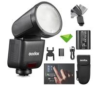 Godox V1 Mid O V1midO TTL Flash pour Olympus Panasonic, Mini Flash à tête Ronde avec écran Tactile, Temps de Recyclage de 1,7 s, Environ 650 éclairs à Pleine Puissance, Lampe Pilote LED de 2 W