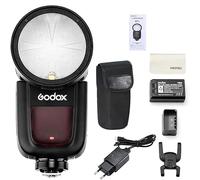 Godox V1-N TTL Flash avec Modeling Lampe, V1N 1/8000s HSS Flash de Tête Ronde 2.4G sans Fil, pour Appareil Photo Nikon pour Photographie/Mariage/Paysage