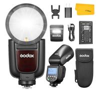 Godox V1 Pro O V1Pro-O TTL Flash d'Appareil Photo à Tête Ronde pour Olympus Panasonic, 2.4G 1/8000s HSS Externe Flash Speedlight, 500 Flashes à Pleine Puissance, Charge par Type-C, Lampe Pilote LED