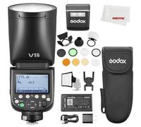 Godox V1 Pro V1 Pro N TTL Li-ION Tête Ronde Flash Compatible avec Photo Nikon, 76 WS, HSS 1/8000, avec kit d'accessoires Godox AK-R1