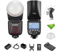 Godox V1 S avec Dôme Diffuseur (Godox AK-R11) Flash à Tête Ronde pour Sony, 76Ws 2.4G TTL 1/8000 HSS Lampe Flash Speedlite, Recyclage en 1,5s, Lumière Pilote LED, Lampe Pilote LED à 10 Niveaux
