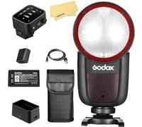 Godox V1 V1-C V1C Flash avec déclencheur X3-C pour Canon,76Ws 2.4G TTL 1/8000 HSS,480 Prises de Vue à Pleine Puissance,Temps Recyclage 1.5s,Batterie Li-ion 2600mAh,Lampe de Modélisation LED 10 Niveaux