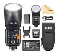 Godox V100-C V100 C Round Head Camera Flash d'appareil Photo TTL Speedlite 2.4G Wireless Speedlight Strobe,100Ws HSS 1/8000s with Li-ION for Canon Cameras