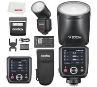 Godox V100 N V100N 100 WS TTL Flash à tête Ronde Li-ION Compatible avec Photo Nikon, 400 flashs Full Power, Temps de Recyclage 1,7 s, Flash SU-1 Sub, appariement One-Tap avec X3