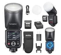 GODOX V100C Flash V100-C 100w Tête Ronde Touchscreen Lumière pour Canon,2.4G sans Fil avec éclair Externe et Global Shutter Speedlite Sync 1/80000s with VB30