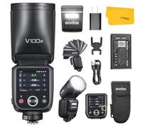 Godox V100C TTL Flash Cobra pour Canon, 100W HSS 1/8000s 2.4G sans Fil Flash à Tête Ronde, Écran Tactile Couleur, 400 Flashs à Pleine Puissance, Temps de Recycle de 1.7s, Speedlite Externe pour Canon