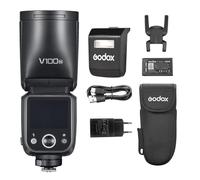 Godox V100N Flash sans Fil 2,4 GHz, Speedlite à tête Ronde 100 W, Flash HSS 1/8000 s, Lampe Pilote LED intégrée avec Flash secondaire Amovible pour appareils Photo Nikon