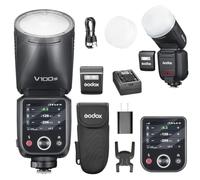 GODOX V100N Flash V100-N 100w Tête Ronde Touchscreen Lumière pour Nikon,2.4G sans Fil avec éclair Externe et Global Shutter Speedlite Sync 1/80000s with VB30