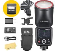 Godox V100O V100 O V100-O Round Head Camera Flash for Olympus Panasonic Camera Flash Speedlite Speedlight,100Ws 2.4G TTL1/8000 HSS,400 Full Power Flashes,7.2V/2980mAh Li-ION Battery,1.7s Recycle Time