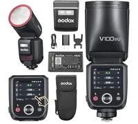 Godox V100S Flash V100-S Round Head Touch Screen Flash, 100Ws Global Shutter Flash Sync 1/8000 HSS, Built-in Lithium Battery, 10 Level LED Modeling Lamp, for Sony Camera (Godox V100S for Sony)