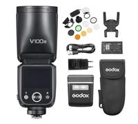 Godox V100S TTL Flashs pour appareils Photo sans Fil+AK-R1 Kit, HSS 1/8000 s, Flash 100 W, Lampe Pilote LED intégrée et Flash auxiliaire Amovible Compatible avec Sony