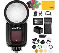 Godox V1F TTL Flash pour Fujifilm Fuji Caméra, 2.4G sans Fil 1/8000s HSS, Batterie Li-ION Haute Performance avec Godox AK-R1 Accessories Kit pour La Photographie de Studio/Portrait/Mariage