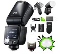 Godox V1mid C avec Dôme Diffuseur (Godox AK-R11) Flash TTL à Tête Ronde pour Canon, HSS 2.4GHz 1/8000s, Temps de Recyclage 1,7s, 650 Éclairs à Pleine Puissance, Écran Tactile Couleur.