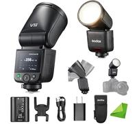 Godox V1mid-N Flash pour Nikon à Tête Ronde TTL, HSS 1/8000s, Puissance 55Ws, Recyclage 1.7s, 650 Éclairs, Écran Tactile Couleur, Système 2.4G X, Compatible avec Nikon Z6/ZFC/D810/D750