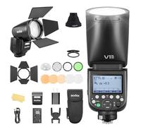 Godox V1PRO-N V1Pro N Tête Ronde Flash d'Appareil Photo Flash d'Appareil avec AK-R1 TTL Speedlite 2.4G sans Fil TTL Speedlight Strobe,76Ws HSS 1/8000s avec Batterie Li-ION pour Appareils Nikon Camera