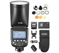 GODOX V1ProN 2.4G Flash Speedlite pour Appareil Photo sans Fil+AK-R1 Kit,HSS 1/8000 s,Mode Flash M/i-TTL,Temps de Recharge de 1,3 s,sous Flash Amovible Compatible Appareils Photo Nikon