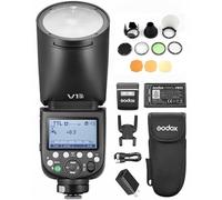 GODOX V1 Pro S 2.4G Flash Speedlite pour Appareil Photo sans Fil,AK-R1 Kit,24 Paquets Gel,E-TTL II Flash Automatique,Mode Flash M/TTL,sous Flash Amovible,24 Paquet Gel Compatible Appareil Photo Sony