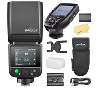 Godox V480N V480 N Flash Appareil Photo avec Godox XProN XPro-N Déclencheur pour Nikon Appareil,650 Flashs Pleine Puissance,2,4GHz HSS 1/8000s,Temps de Recharge 1,7s,Batterie Li-ION 7,2V/2200mAh,GN50