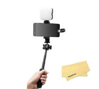 GODOX VK2-AX Kit Vlog pour Appareils Mobiles avec Port 3.5mm,Mini Trépied,éclairage Photographique Rotatif à 360 Degrés,Microphone,Plug and Play Direct,Facile à Transporter