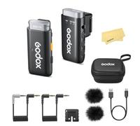GODOX WEC-S KIT1 2.4GHz Système de Microphone sans Fil pour Sony,Mini Boîtier 12g,Transmission Stable à 200m,Autonomie Jusqu'à 21h,Portable pour Interviews,Diffusions Direct,Tournages Extérieur,Vlog