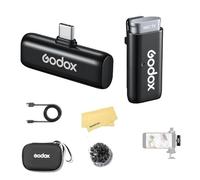 GODOX WES2 Kit1 Microphone sans Fil 2.4GHz,Mini Boîtier,Rapport Signal/Bruit 70 DB,Son 48kHz 16bits sans Perte,Transmission Stable 200m(Kit Monocanal Version USB-C)